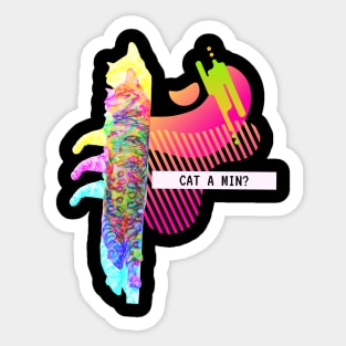 Katze Cat A Min Glitch Vaporwave Party Techno Fun Sticker